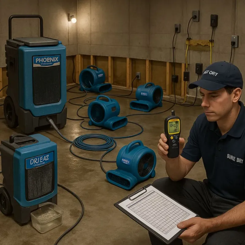 Structural Drying and Dehumidification process in Fairfax, CA